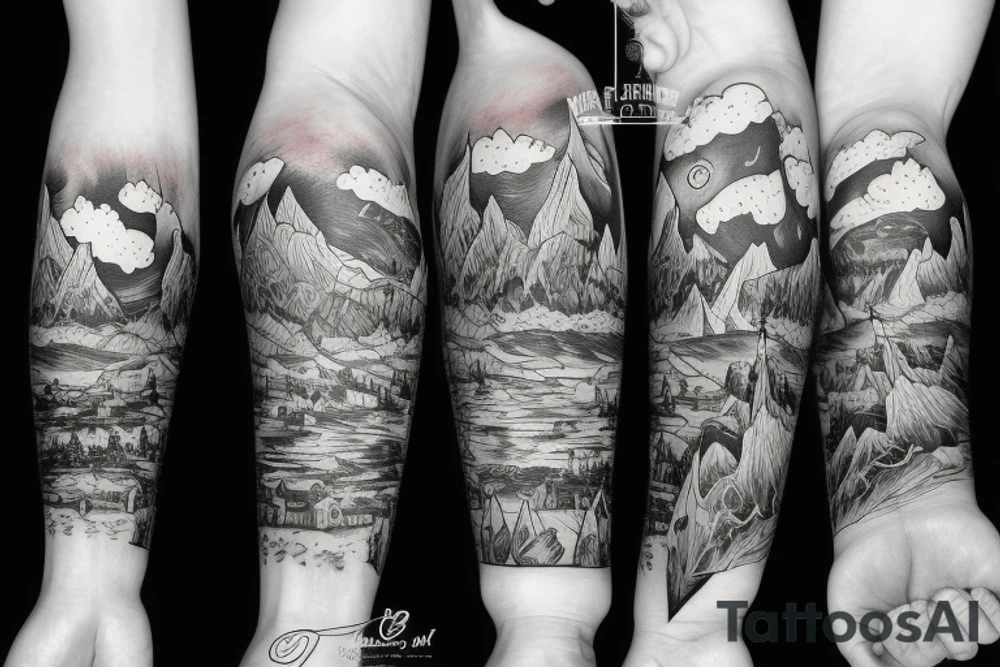Magic mountain tattoo idea