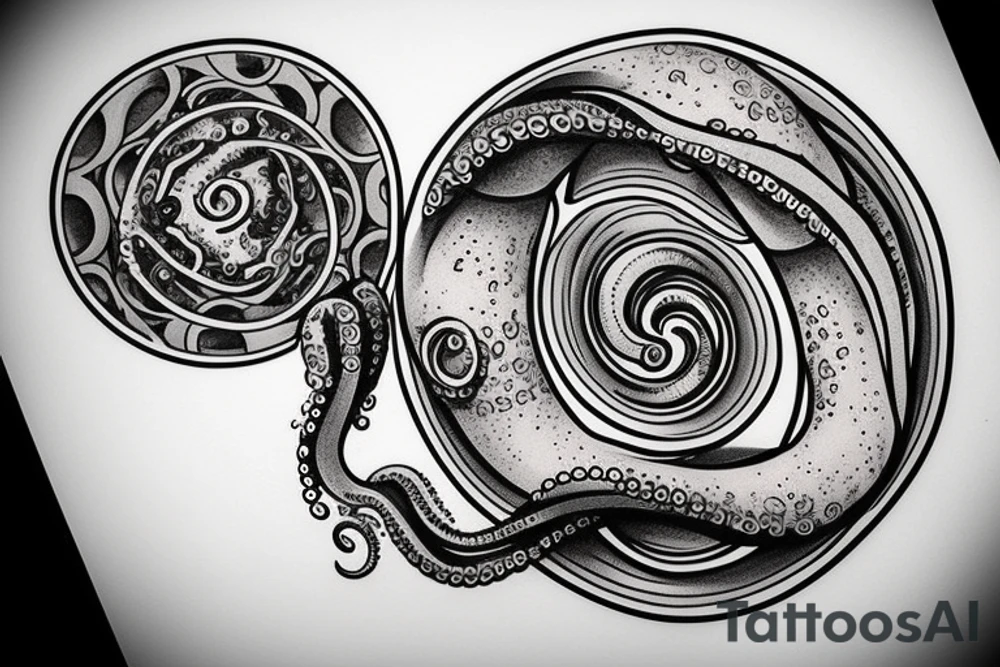 Photo diafragm and tentacles around, not in the circle. The circle is empty tattoo idea