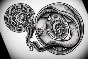 Photo diafragm and tentacles around, not in the circle. The circle is empty tattoo idea