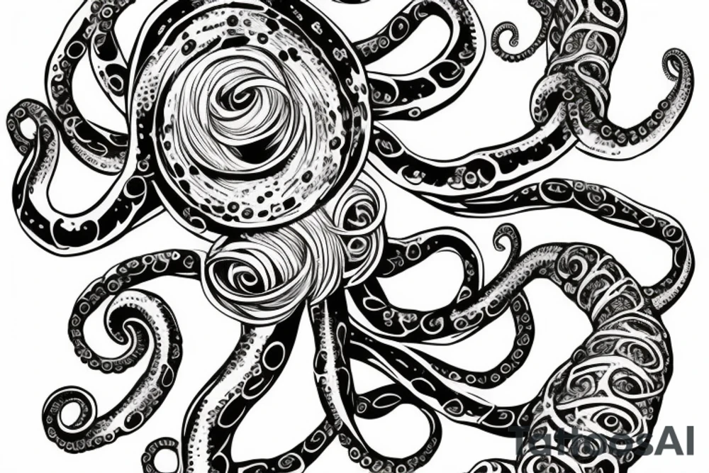 Photo diafragm and tentacles around, not in the circle. The circle is empty tattoo idea