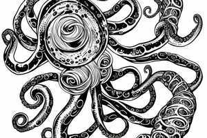 Photo diafragm and tentacles around, not in the circle. The circle is empty tattoo idea