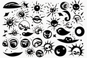 Line gun sun tattoo idea