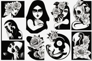 Nun in gravure style tattoo idea