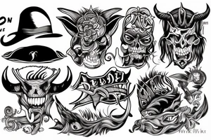devil on the boat with joint tattoo idea