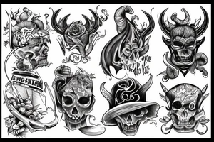 devil on the boat with joint tattoo idea
