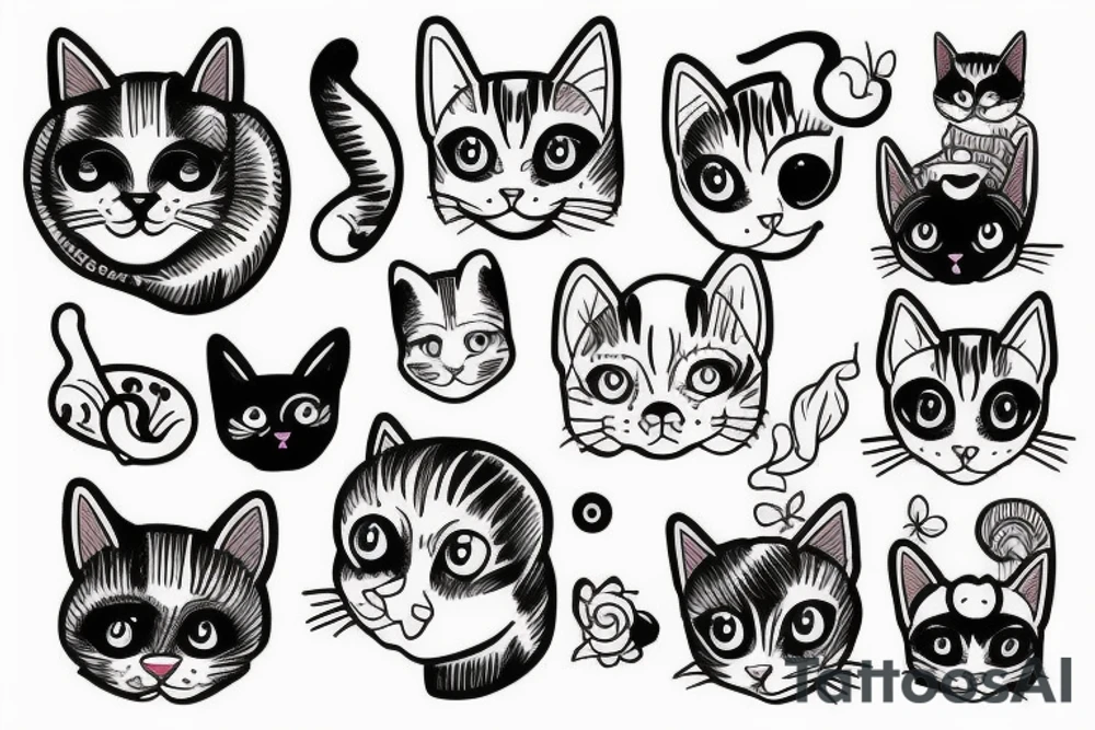 cat with dog tattoo idea