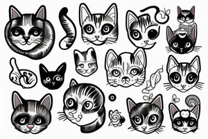 cat with dog tattoo idea