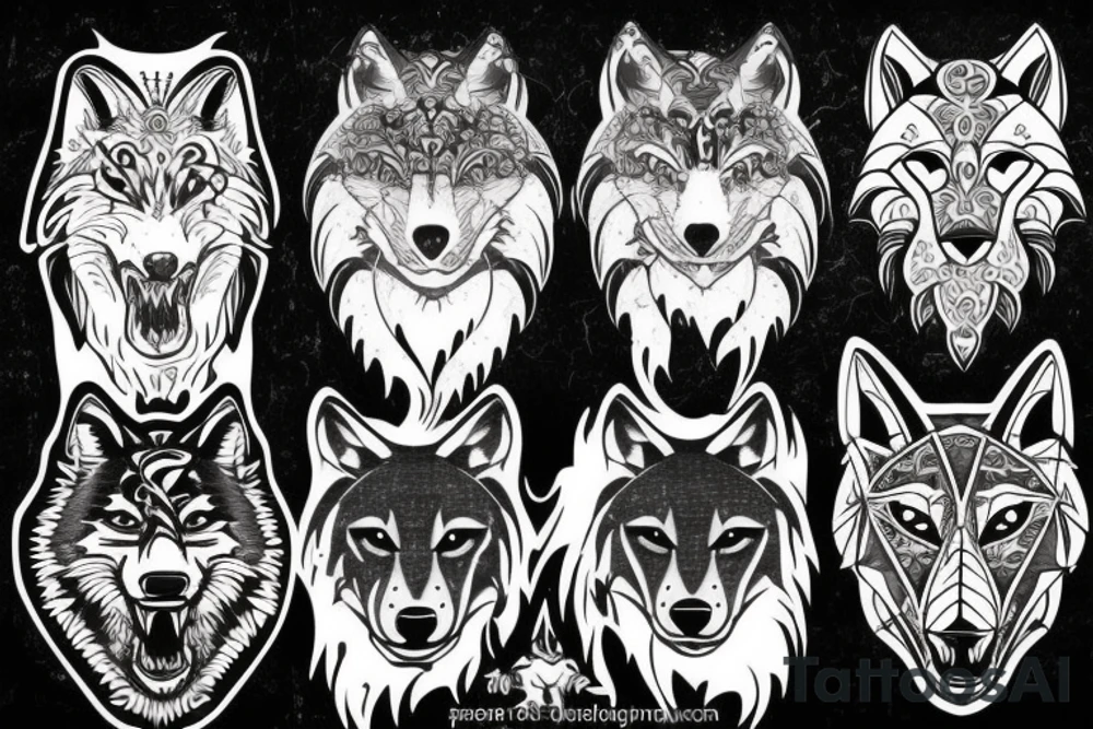 Wolf and Panther tattoo idea