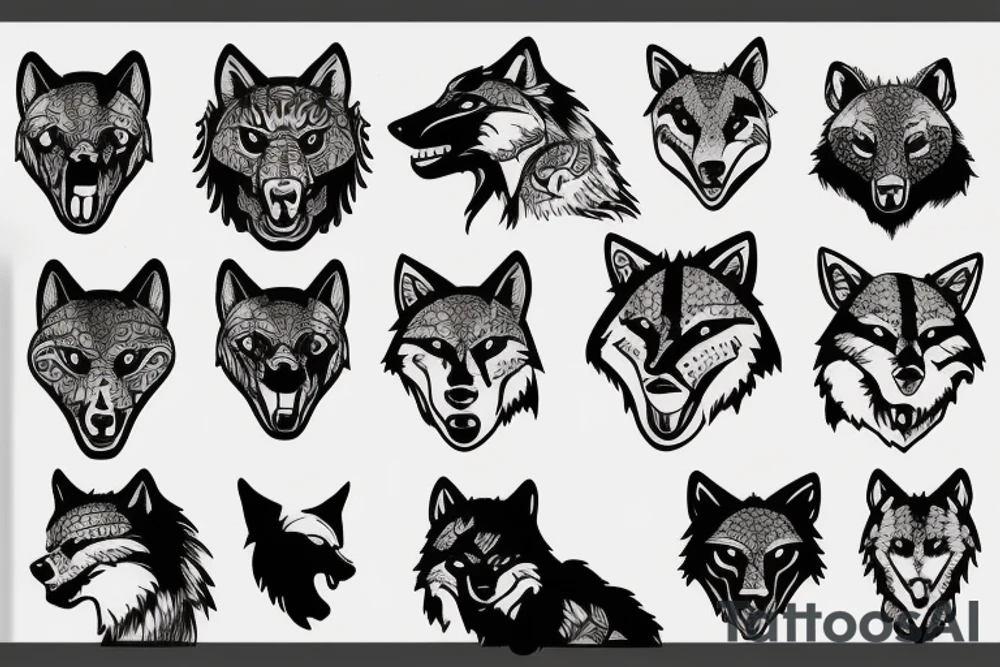 Wolf and Panther tattoo idea