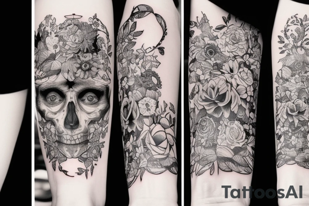 Змея с цветком tattoo idea