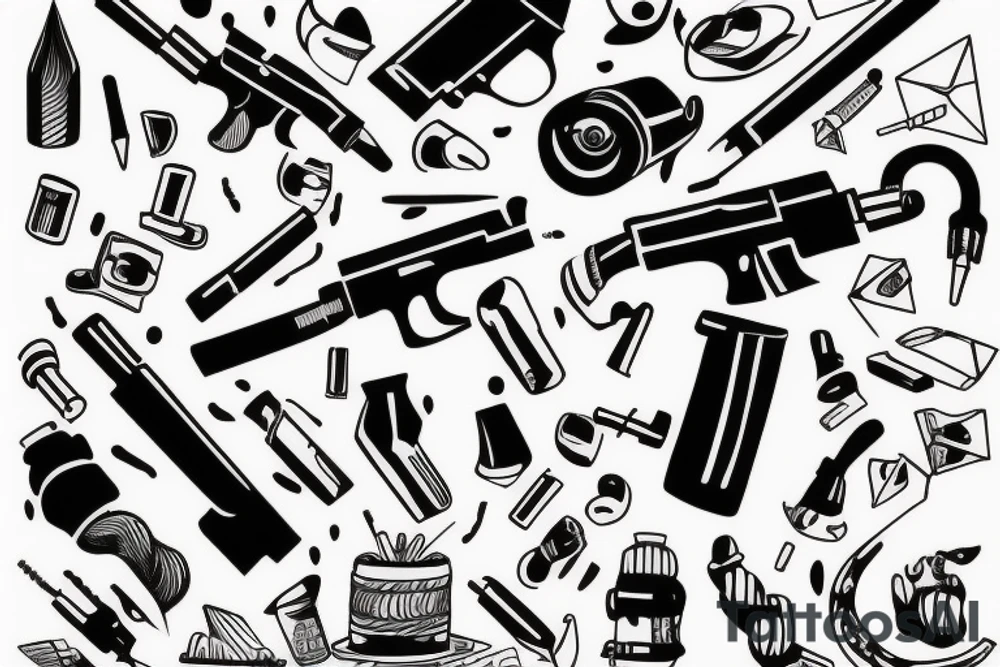 Line gun tattoo idea