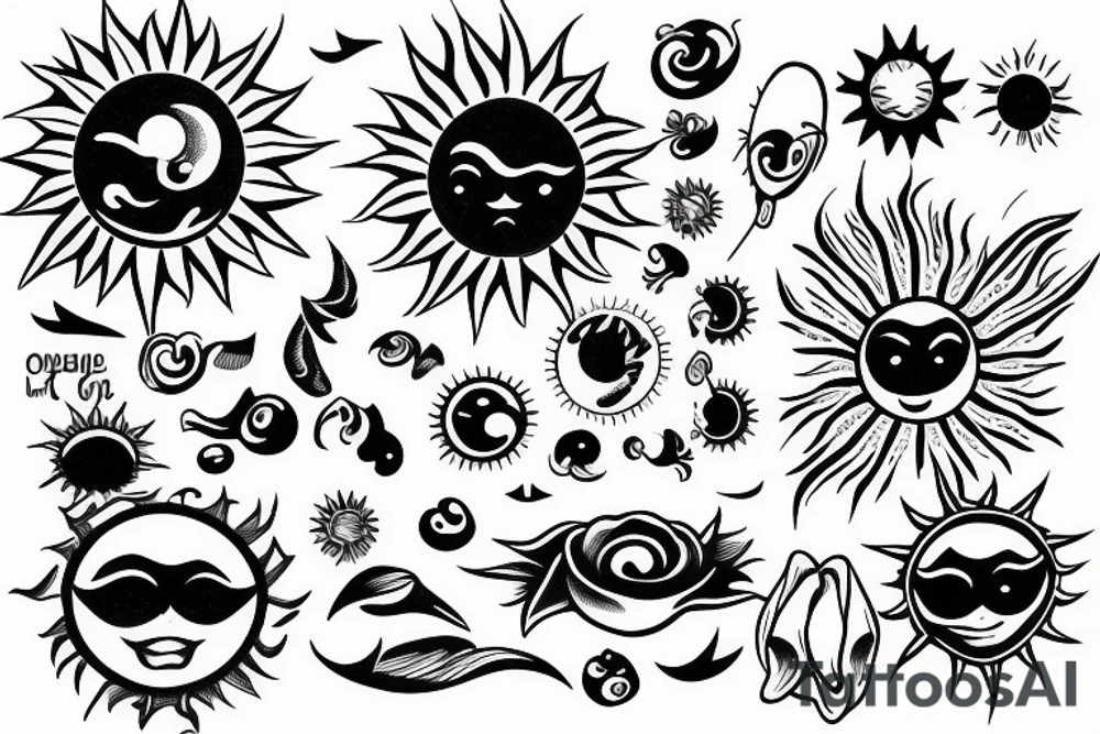 Small sun tattoo idea