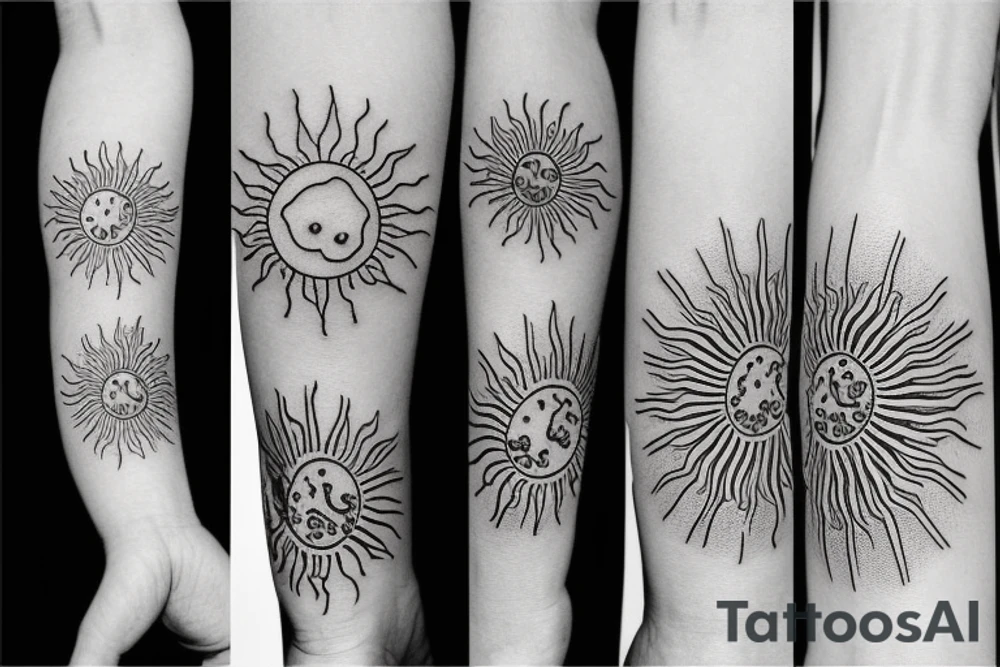Small sun tattoo idea