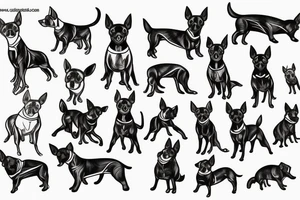 happy russian toy terrier tattoo idea