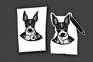 happy russian toy terrier tattoo idea