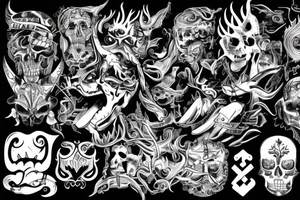 devil on the boat with joint tattoo idea