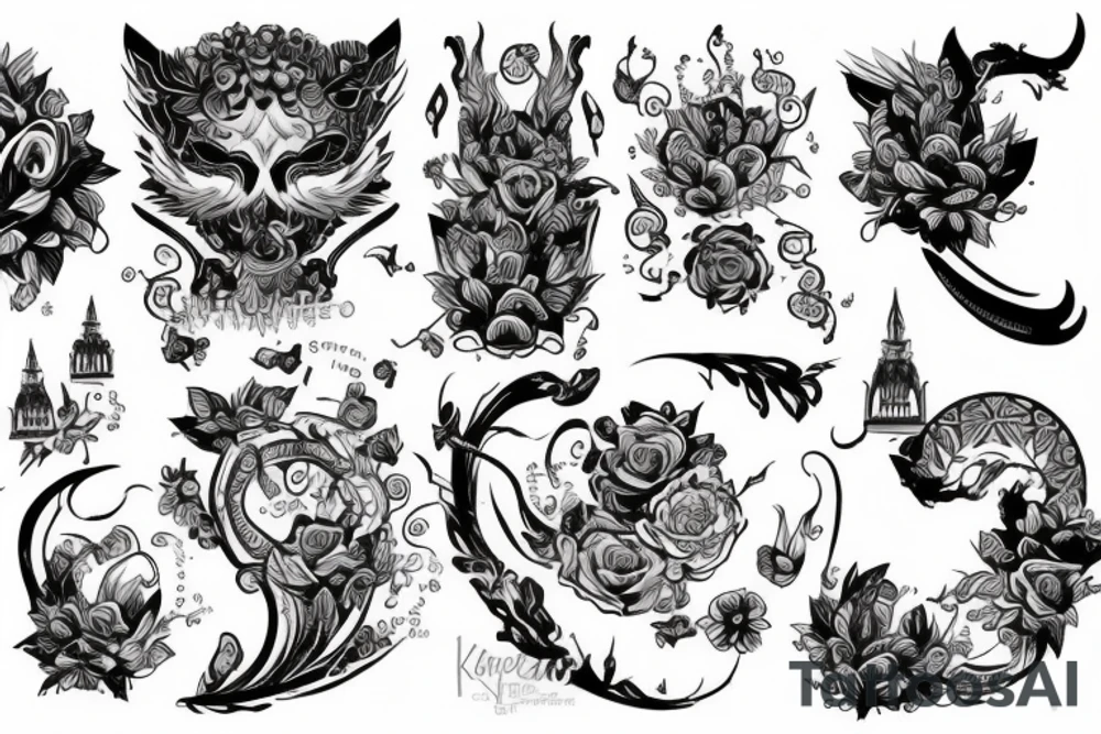 Китайский дракон злой черный tattoo idea