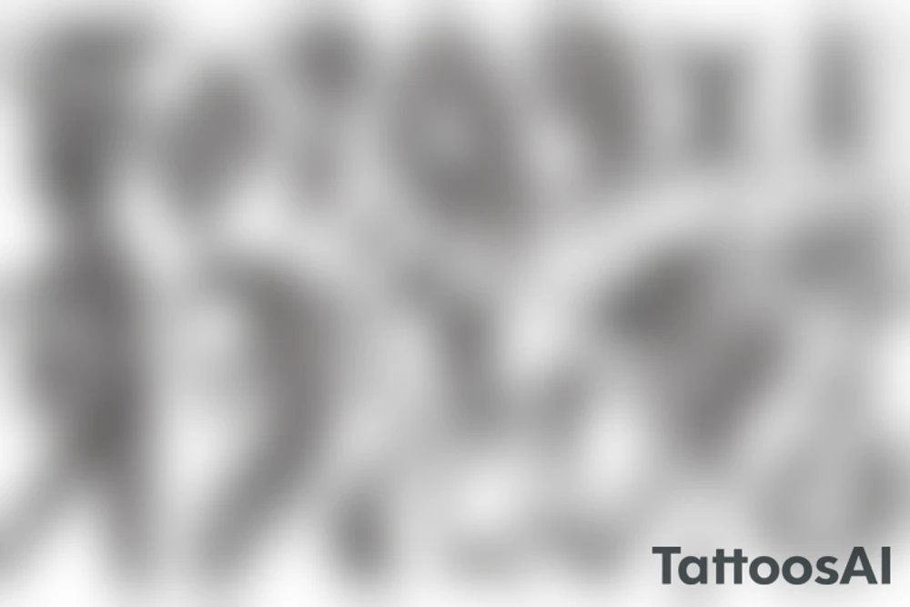Abstract human made with lines and sticks inspired by gothic style tattoo idea