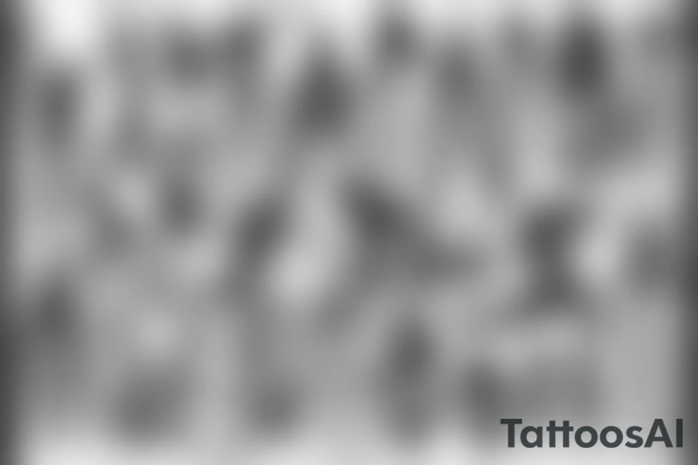 Abstract human made with lines and sticks inspired by gothic style tattoo idea