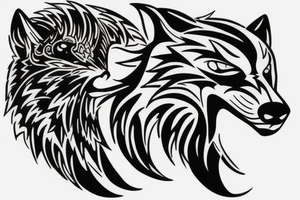 Wolf and Panther tattoo idea