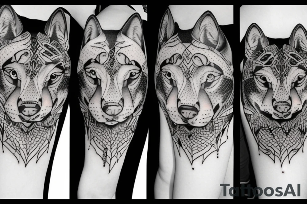 Wolf and Panther tattoo idea