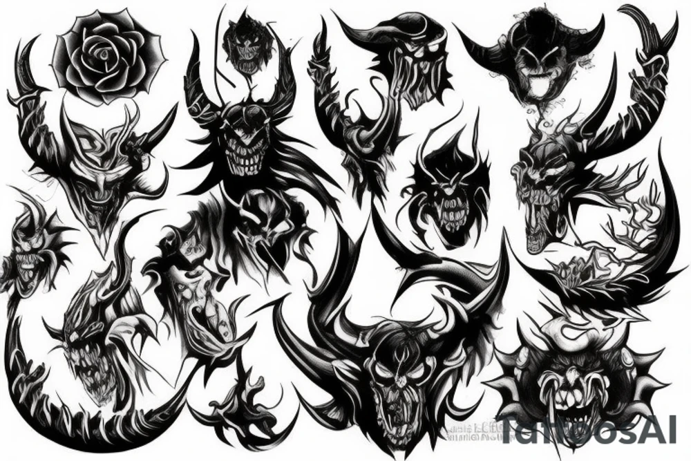 Devil demon tattoo idea
