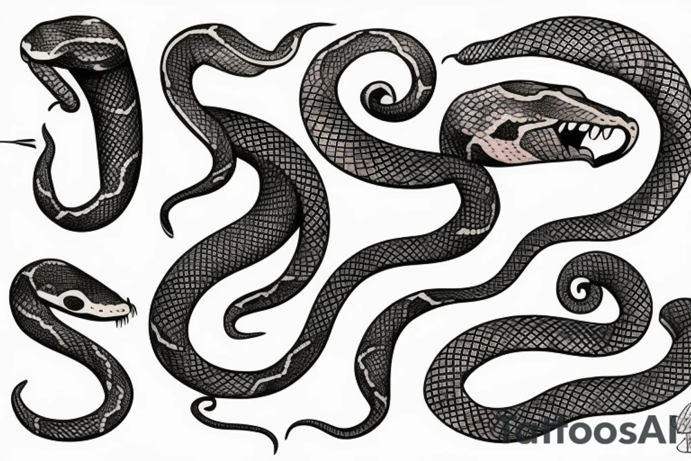Technical snake tattoo idea