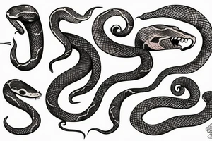 Technical snake tattoo idea