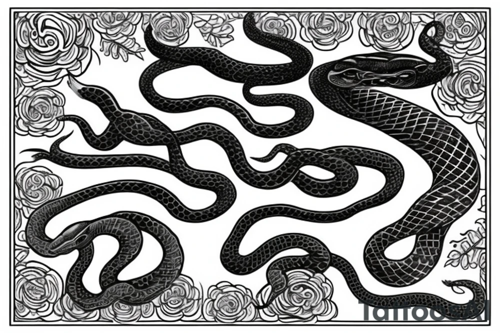 Technical snake tattoo idea