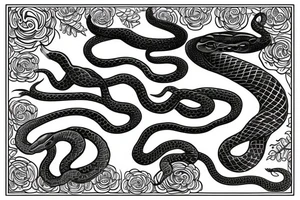 Technical snake tattoo idea