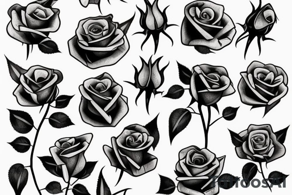 Roses and thorns on a man tattoo idea