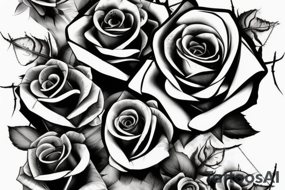 Roses and thorns on a man tattoo idea