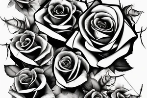 Roses and thorns on a man tattoo idea
