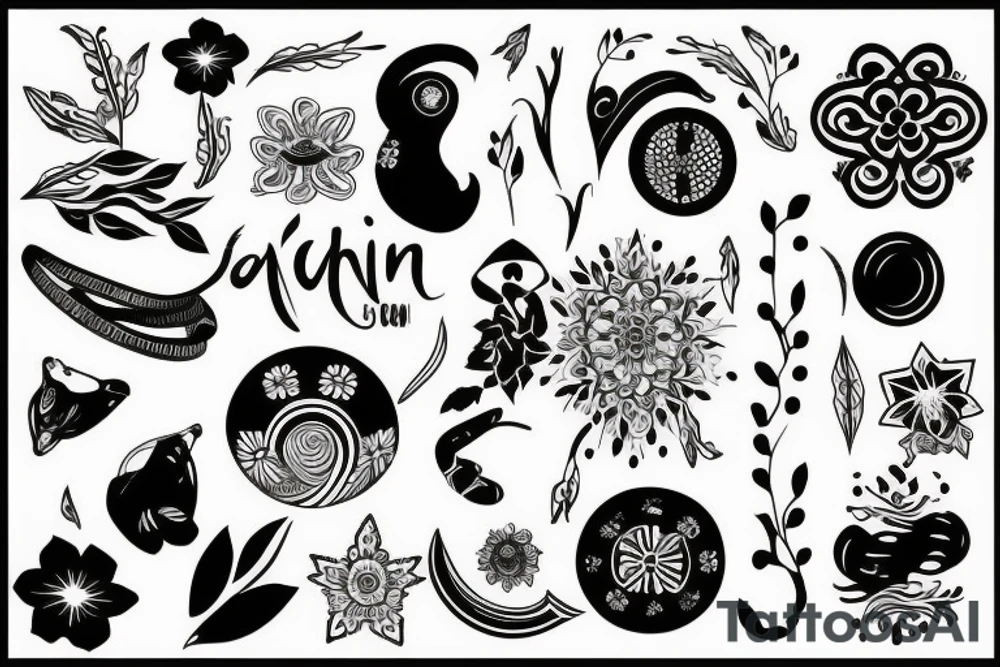 black in Scandinavian style in the form of a bracelet tattoo idea