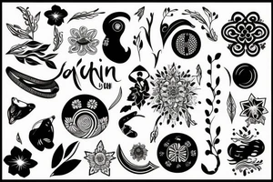 black in Scandinavian style in the form of a bracelet tattoo idea