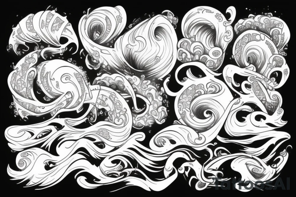 big waves tattoo idea