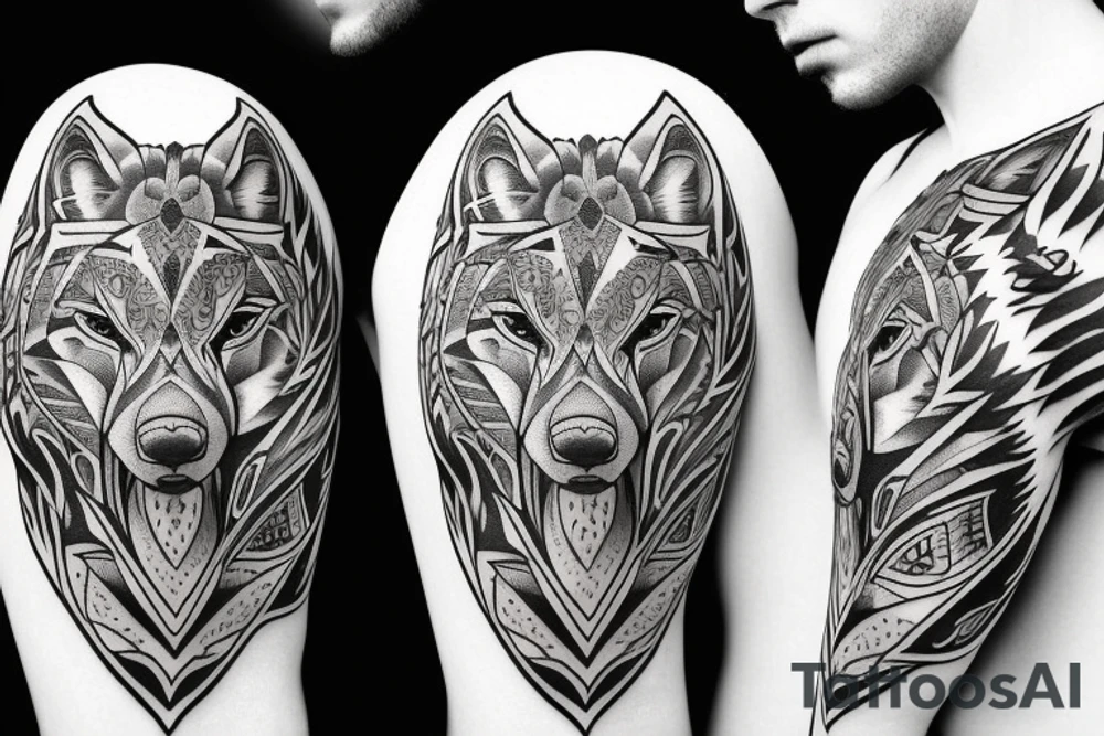 Wolf and Panther tattoo idea