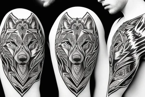 Wolf and Panther tattoo idea