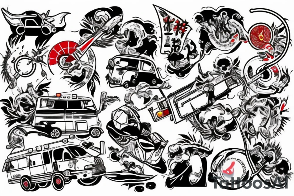 ambulance fighting death tattoo idea