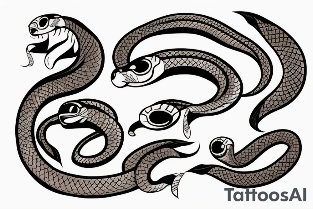 Technological snake tattoo idea