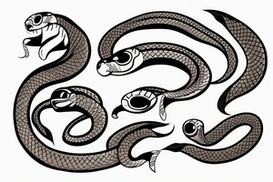 Technological snake tattoo idea