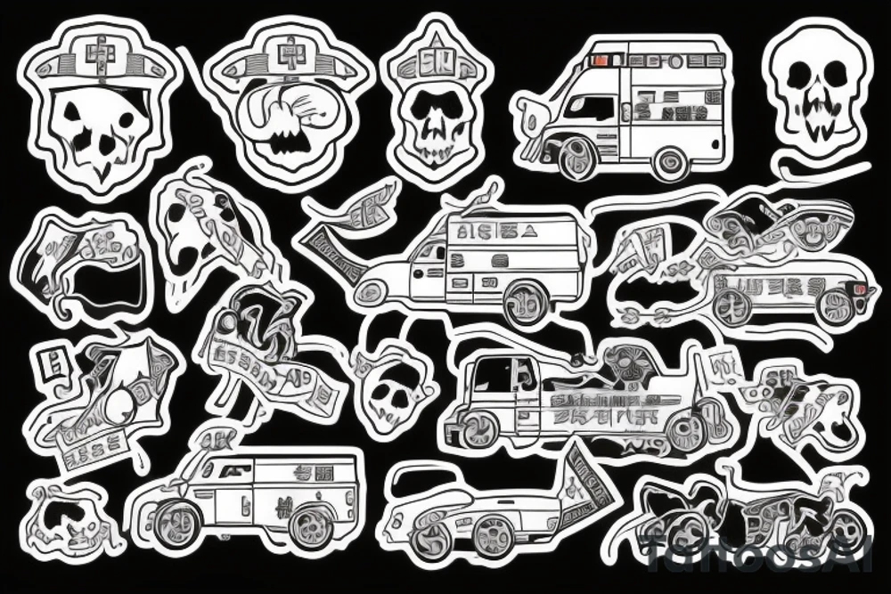 ambulance fighting death tattoo idea