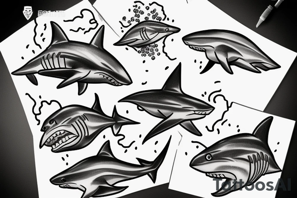 Sharks tattoo idea