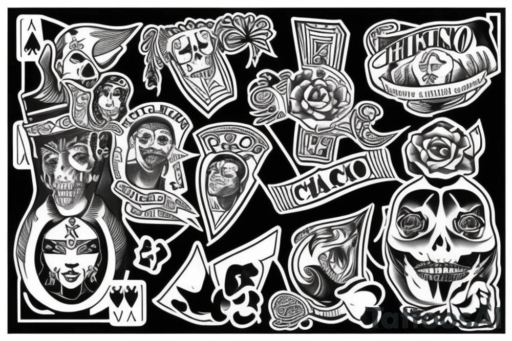 Chicano poker tattoo idea