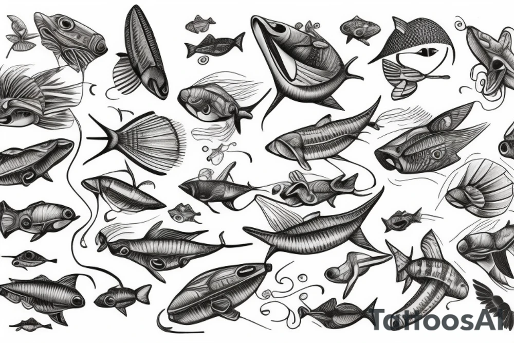 Fly fish tattoo idea