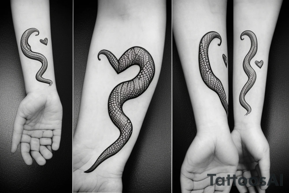 snake with broken heart tattoo idea