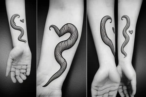 snake with broken heart tattoo idea