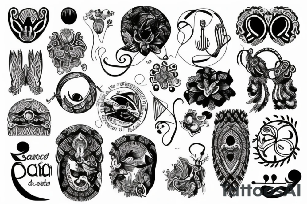 black in Scandinavian style in the form of a bracelet tattoo idea