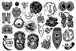 black in Scandinavian style in the form of a bracelet tattoo idea