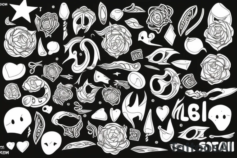 black in Scandinavian style in the form of a bracelet tattoo idea